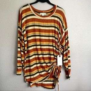 Day To Day Blu Pepper Striped Sweater Top Size S